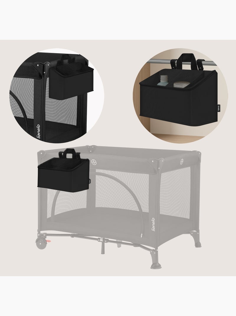 Organisateur de lit de bébé LIONELO Sidepocket - Imperméable - 3 compartiments - Zippé Noir - Kiabi