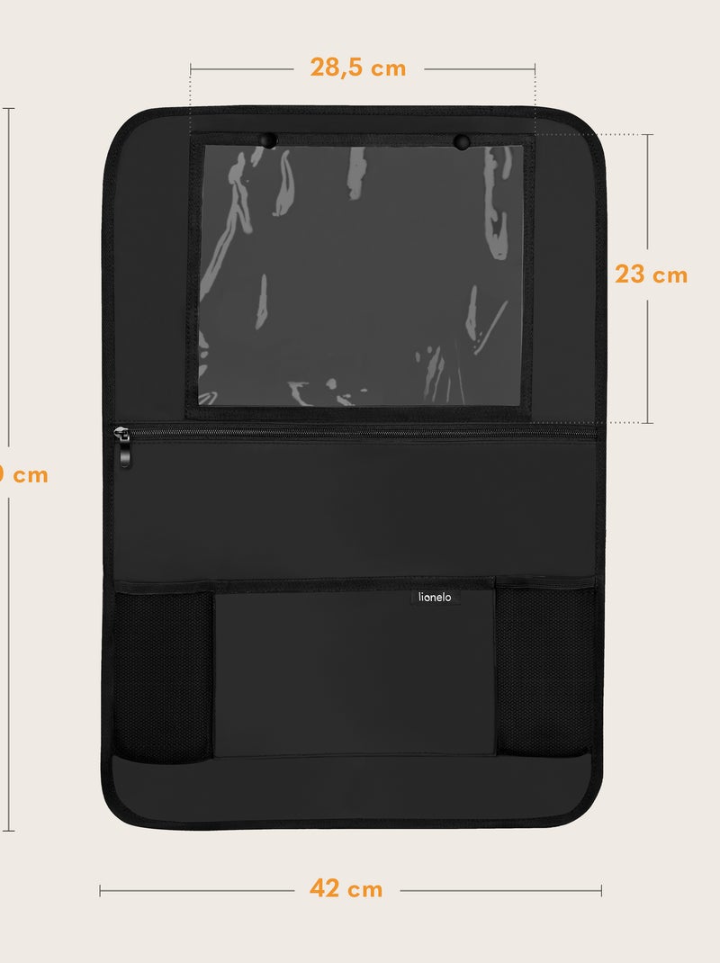 Organisateur de siège auto 2en1 LIONELO - Poche transparente - 5 poches de tailles différentes Noir - Kiabi