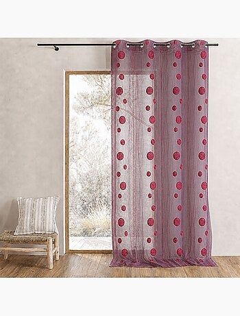 Organza-gordijn met afgeknotte draden en ronde motieven