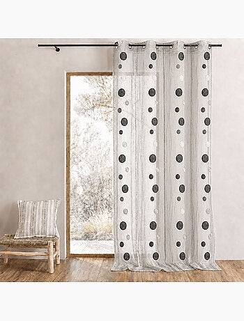 Organza-gordijn met afgeknotte draden en ronde motieven