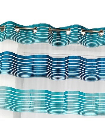 Organza-gordijn met fijne gekleurde horizontale strepen