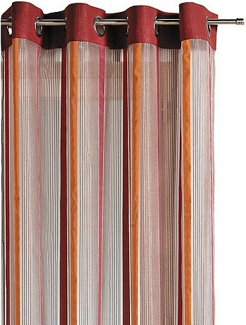 Organza-gordijn met verticale strepen en sierscherm