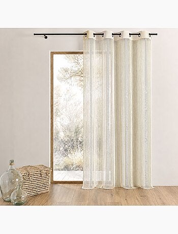 Organza-gordijn met verticale strepen en sierscherm