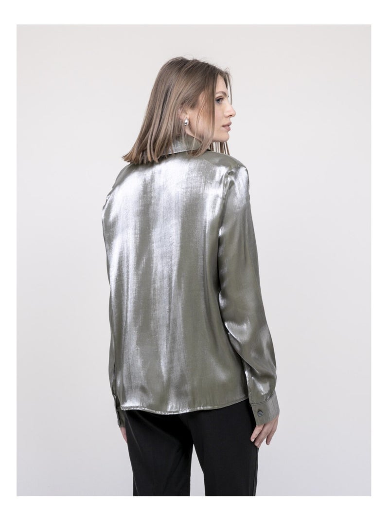 Oriana iriserend shirt Kaki - Kiabi