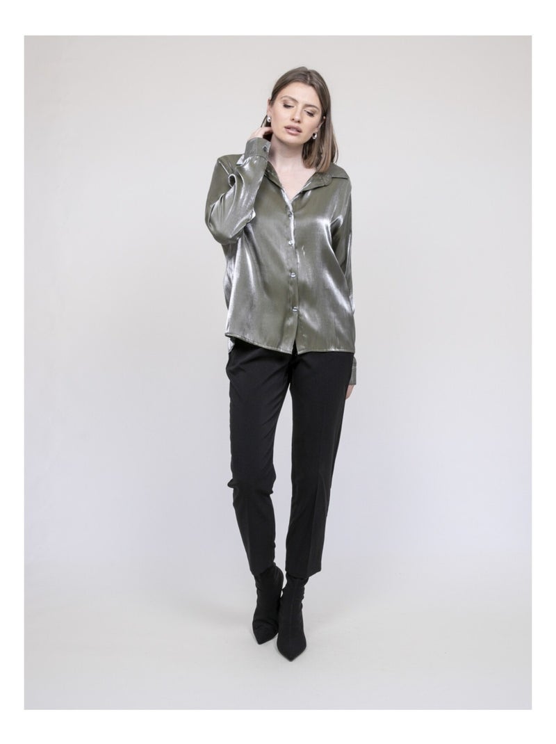 Oriana iriserend shirt Kaki - Kiabi