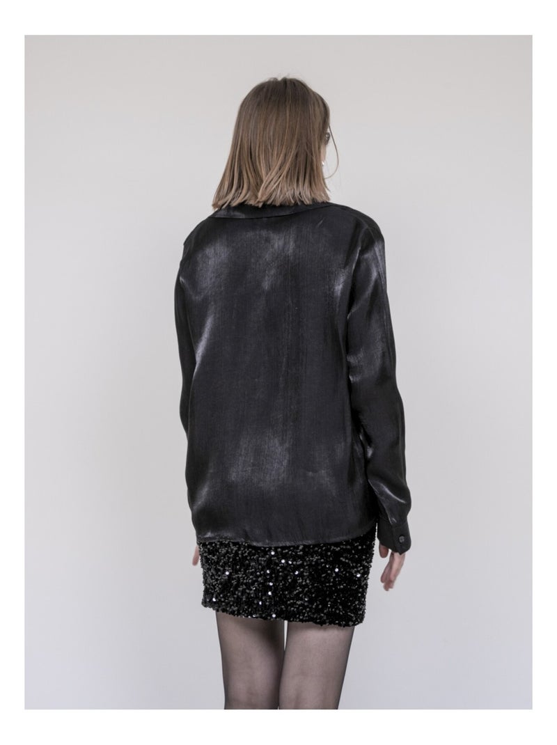 Oriana iriserend shirt Zwart - Kiabi