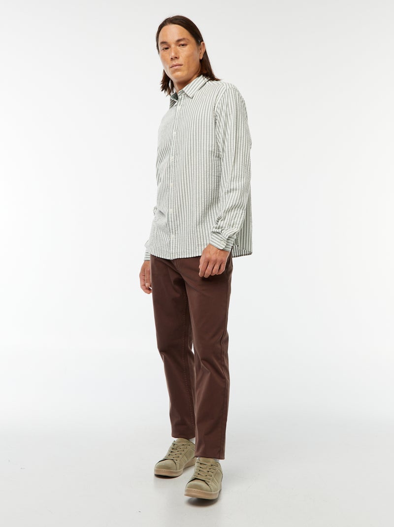 Originele blouse met lange mouw en een comfortabele snit Kaki - Kiabi