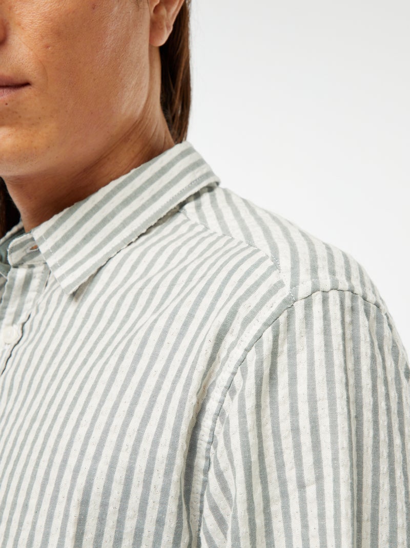 Originele blouse met lange mouw en een comfortabele snit Kaki - Kiabi
