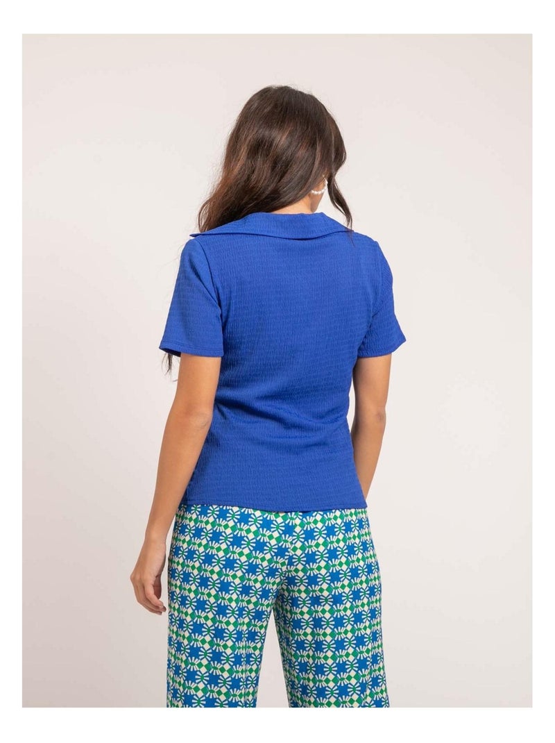 Orla shirt met korte mouwen Blauw - Kiabi