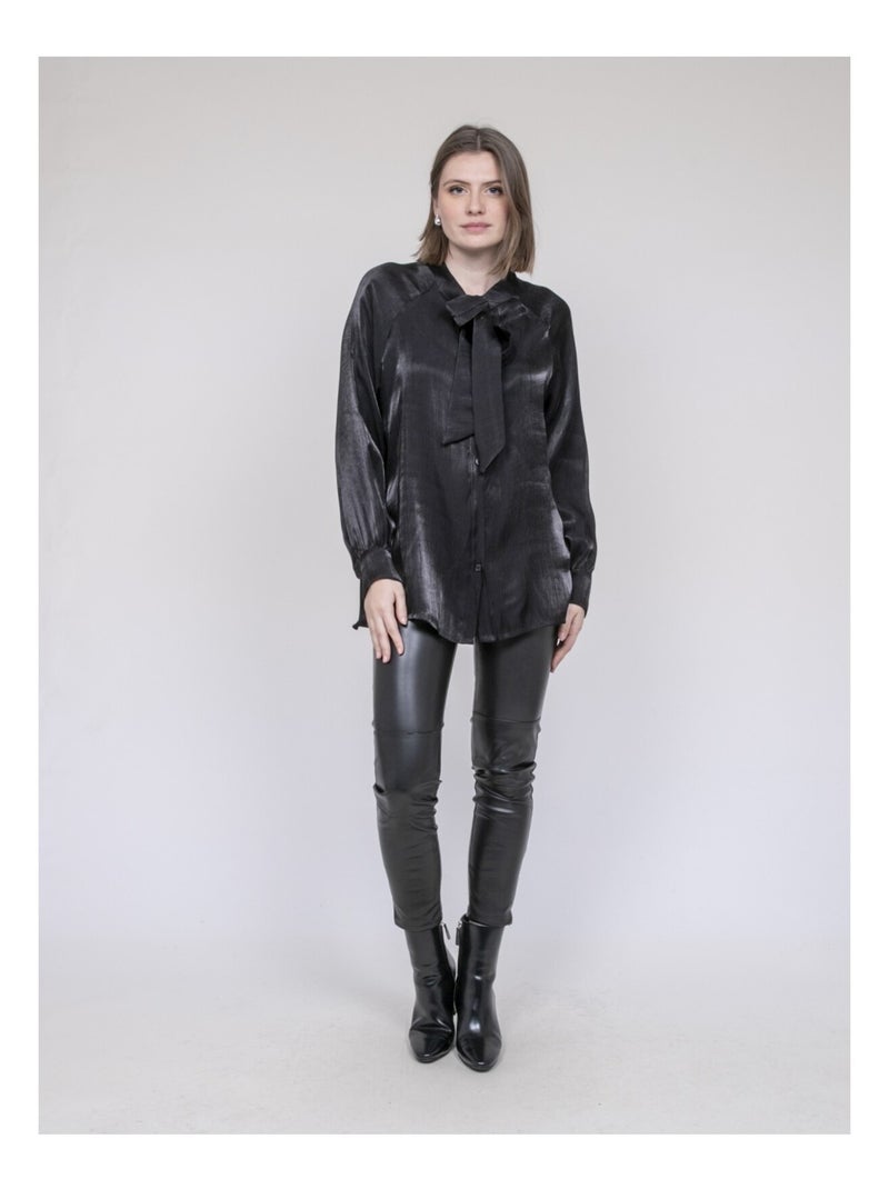 Ornella blouse met strik Zwart - Kiabi