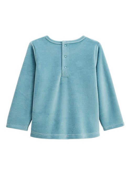 Oscar 2-delige velours kinderpyjamaset met oprolbare voetjes - Kiabi
