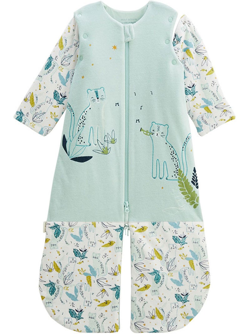 Oscar TOG 2.5 velours slaapzak met afneembare mouwen en afneembare beenstukken Blauw - Kiabi