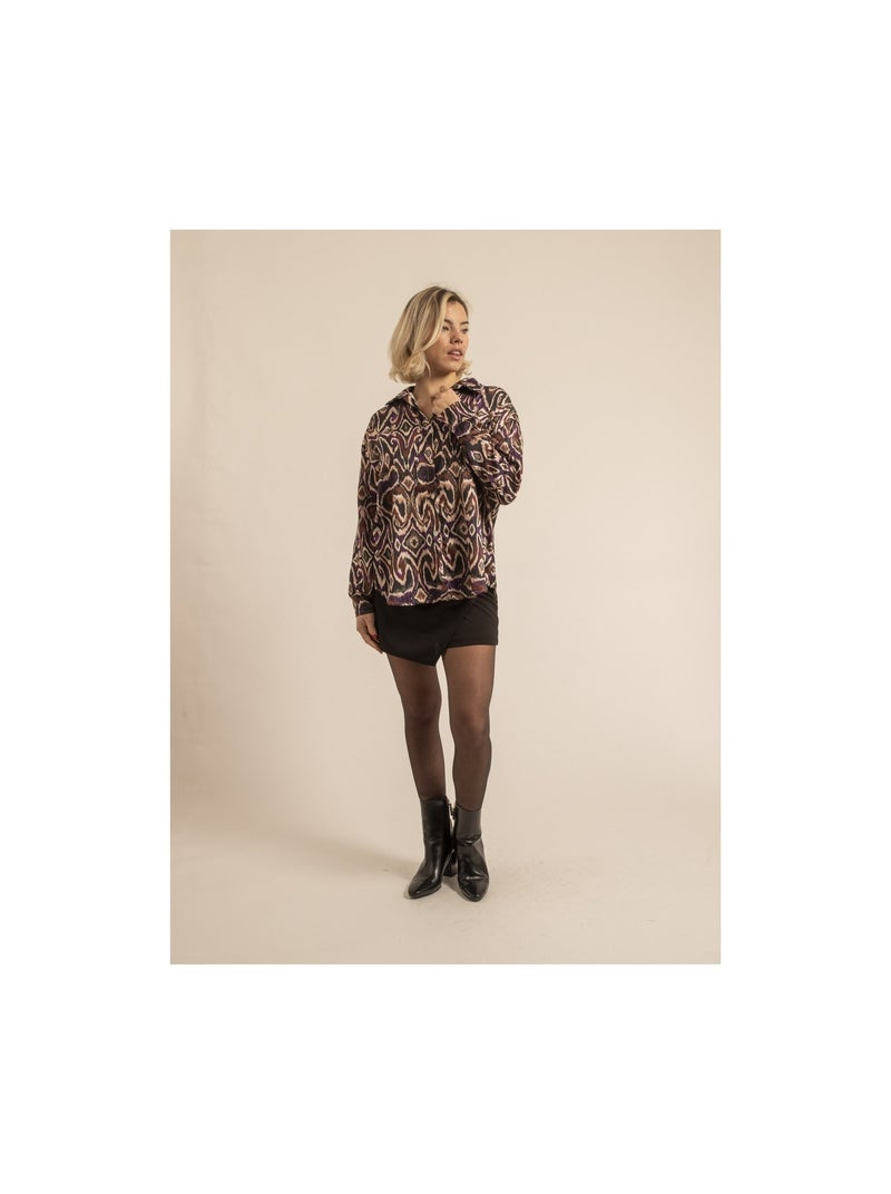 Otilie losvallend shirt met patroon Paars - Kiabi