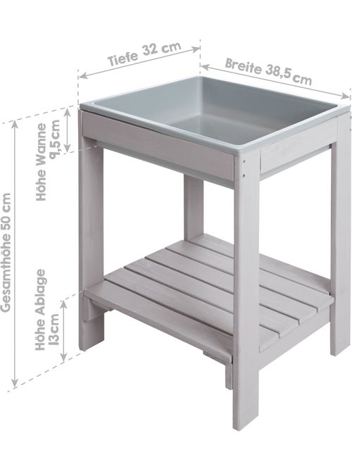 Outdoor+ speeltafel 'Tiny' - Weerbestendig - Water- en zandtafel - Grijs - Kiabi