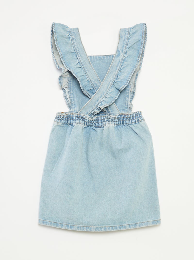 Overgooier in spijkerstof met ruches BLAUW - Kiabi