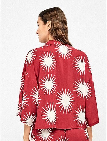 Overhemd 3/4 mouw zon print