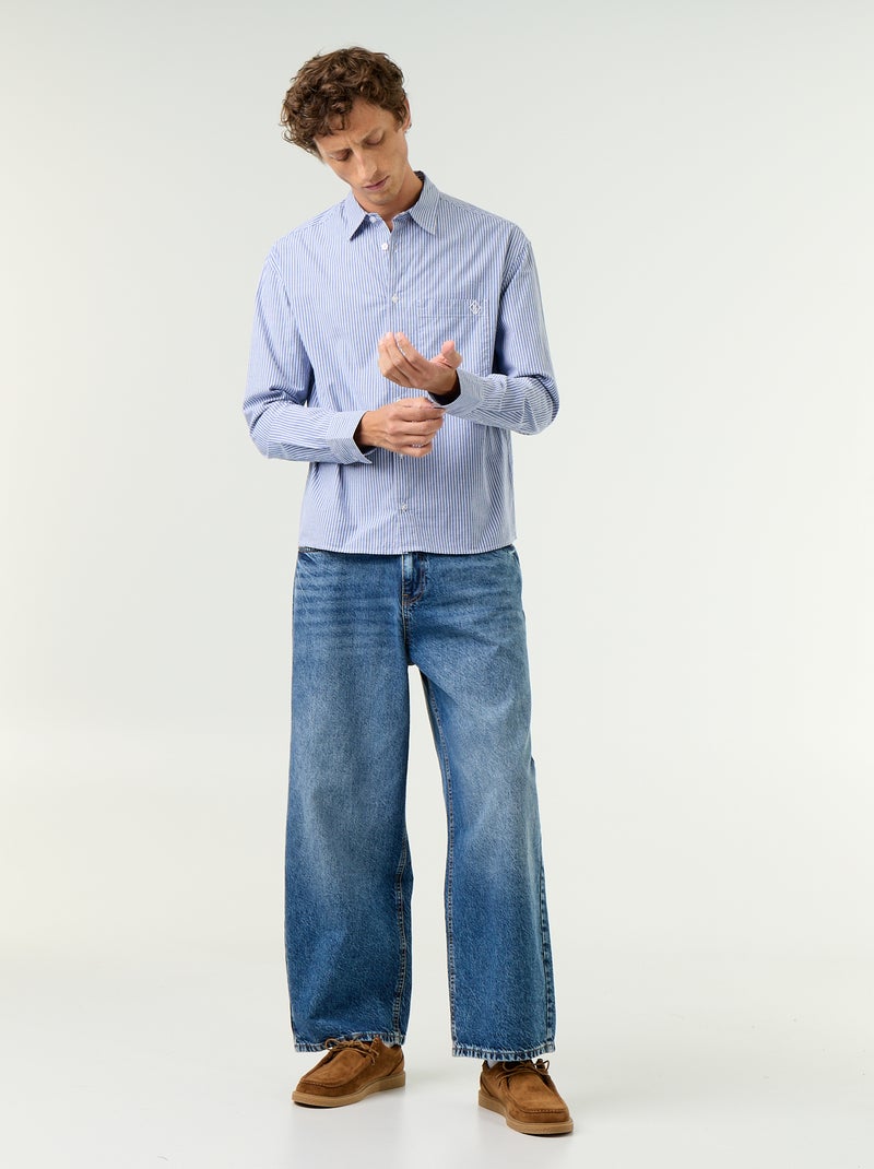 Overhemd comfort fit-model met streeppatroon Blauw - Kiabi