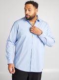 Overhemd met dobbymotiefje BLAUW - Kiabi