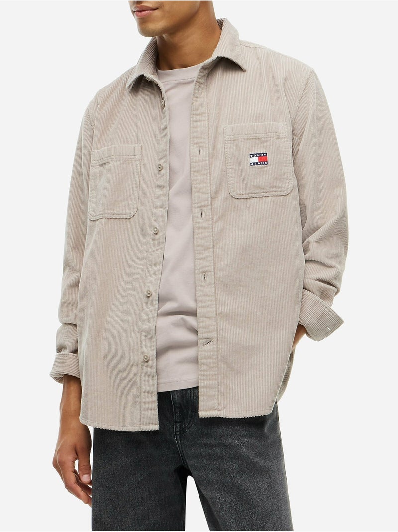 Overhemd met geknoopte kraag - tommy jeans Taupe - Kiabi