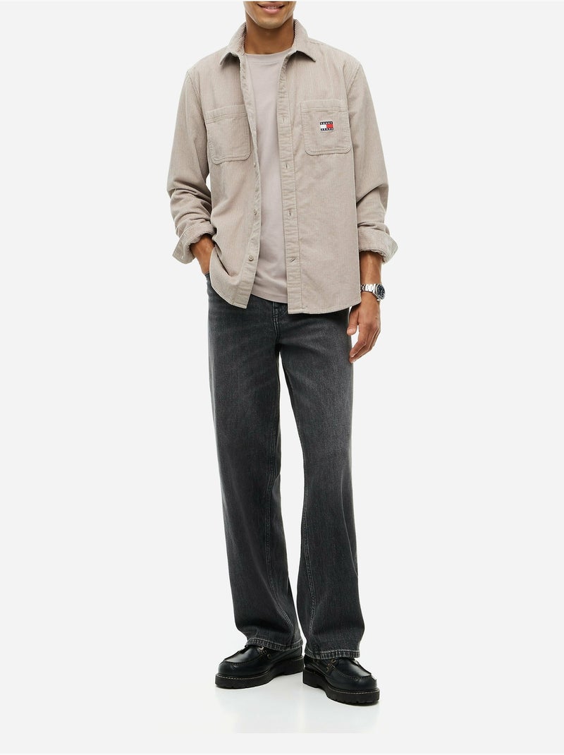 Overhemd met geknoopte kraag - tommy jeans Taupe - Kiabi