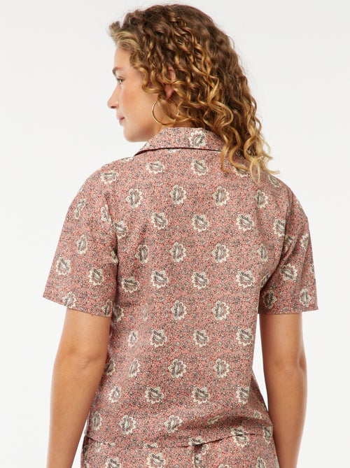 Overhemd met korte mouw en bloemmotiefje - Kiabi