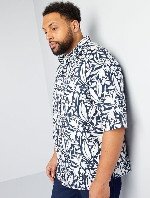 Overhemd met korte mouw en palmprint - Kiabi