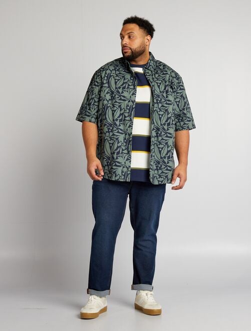 Overhemd met korte mouw en palmprint - Kiabi