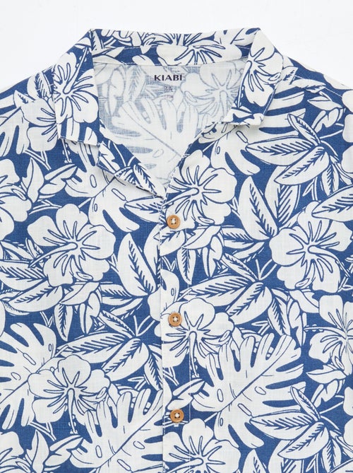 Overhemd met korte mouw en pyjamakraag met print - Kiabi
