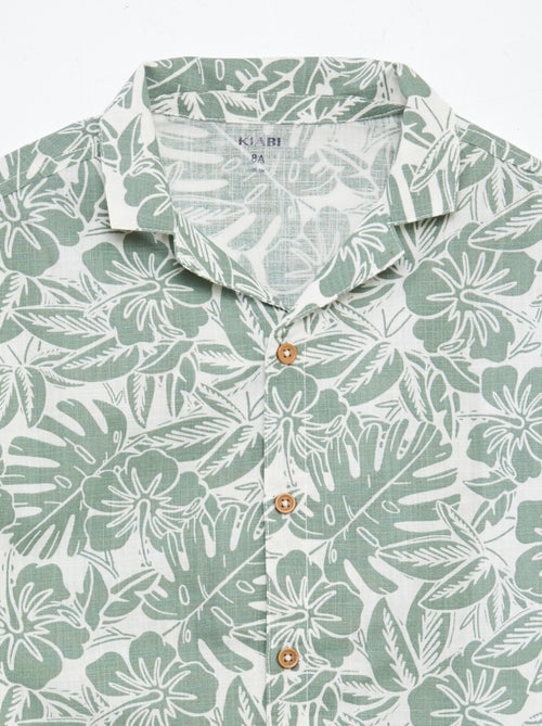 Overhemd met korte mouw en pyjamakraag met print - Kiabi