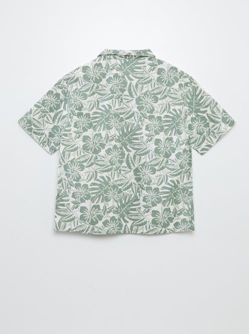 Overhemd met korte mouw en pyjamakraag met print - Kiabi