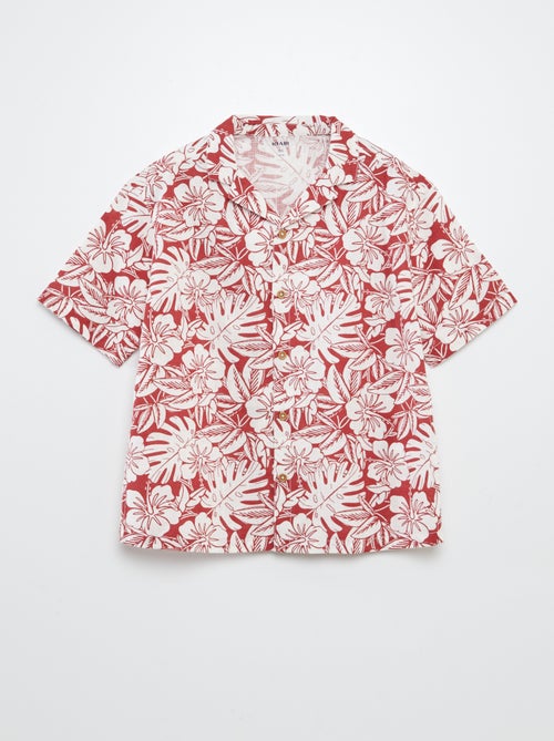 Overhemd met korte mouw en pyjamakraag met print - Kiabi