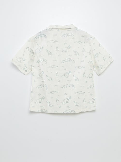 Overhemd met korte mouw en pyjamakraag met print - Kiabi