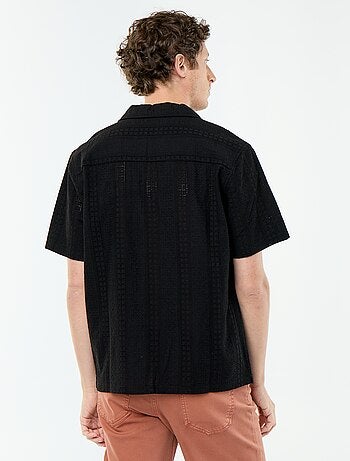 Overhemd met korte mouwen en broderie anglaise