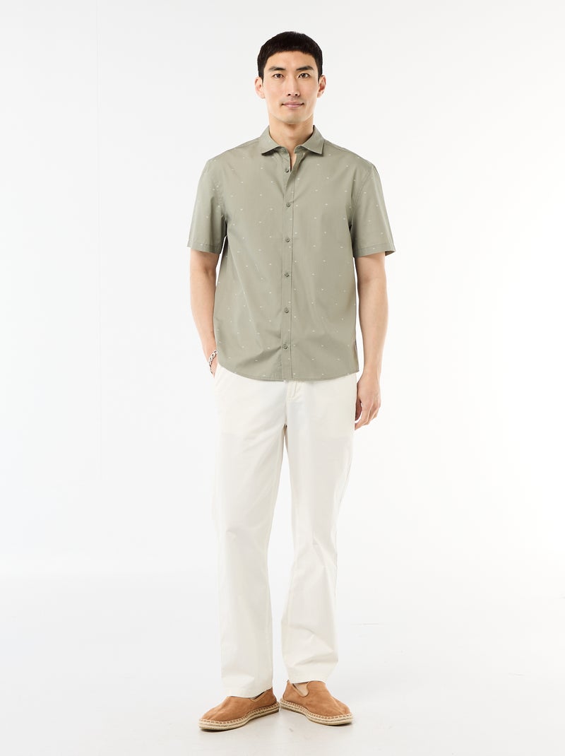 Overhemd met korte mouwen en knoopsluiting Groen - Kiabi