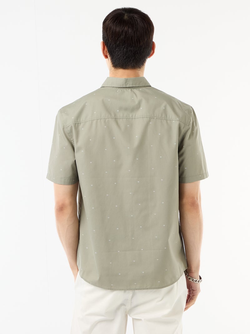 Overhemd met korte mouwen en knoopsluiting Groen - Kiabi