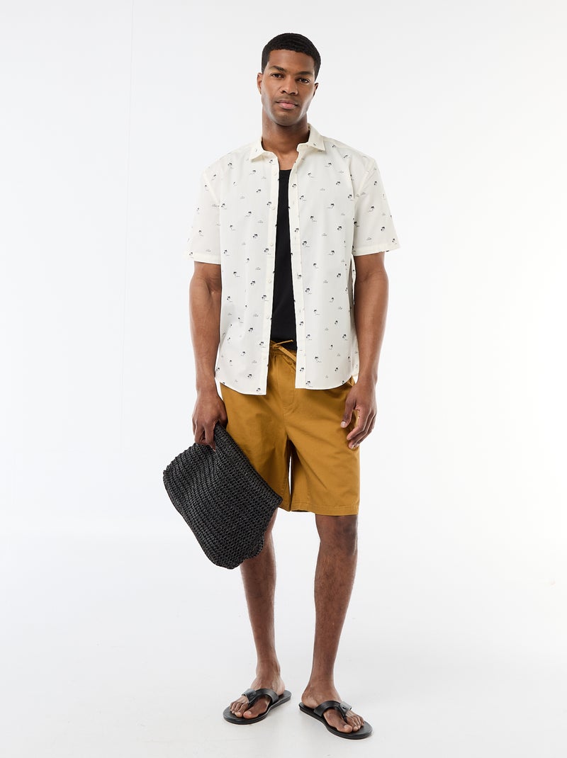 Overhemd met korte mouwen en knoopsluiting Wit - Kiabi