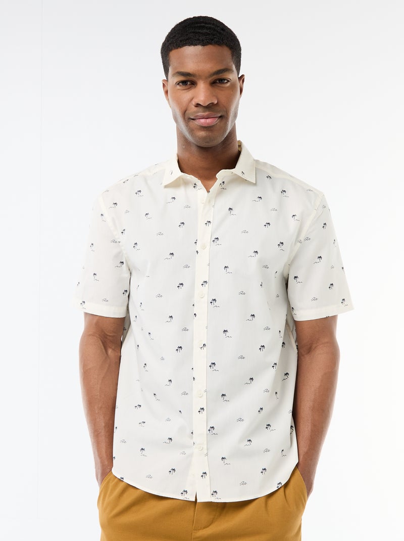 Overhemd met korte mouwen en knoopsluiting Wit - Kiabi