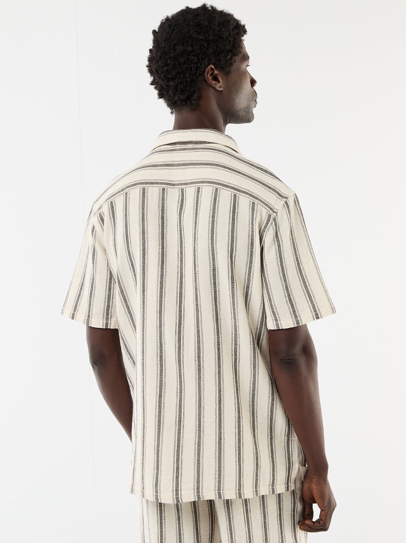 Overhemd met korte mouwen en kraag met inkeping Wit - Kiabi