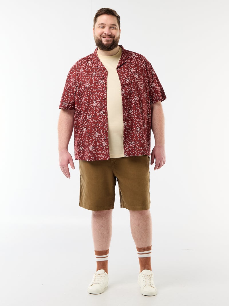 Overhemd met korte mouwen en motief Rood - Kiabi