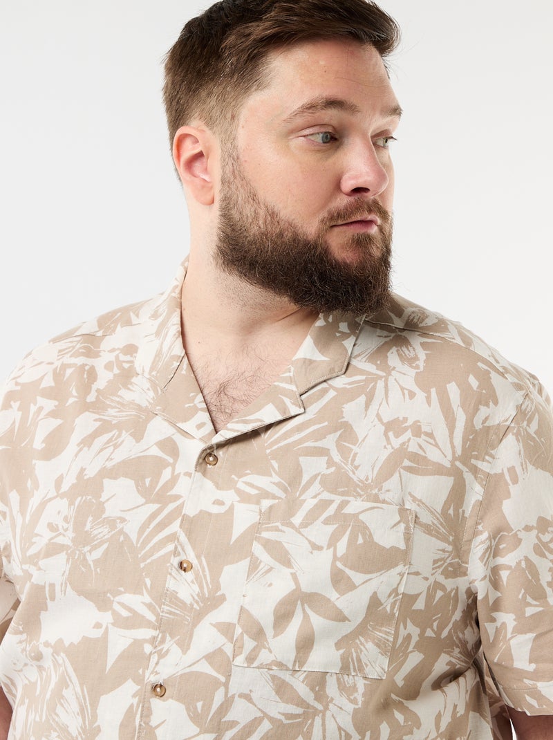 Overhemd met korte mouwen en motief Wit - Kiabi