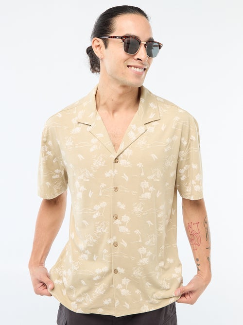 Overhemd met korte mouwen en motiefje - Kiabi