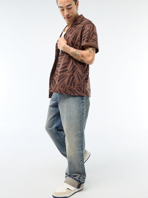 Overhemd met korte mouwen en motiefje - Kiabi