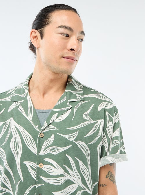 Overhemd met korte mouwen en motiefje - Kiabi