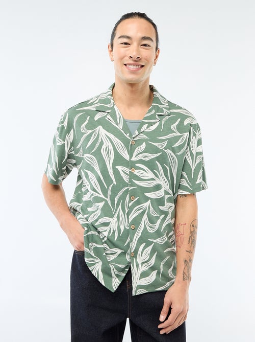 Overhemd met korte mouwen en motiefje - Kiabi