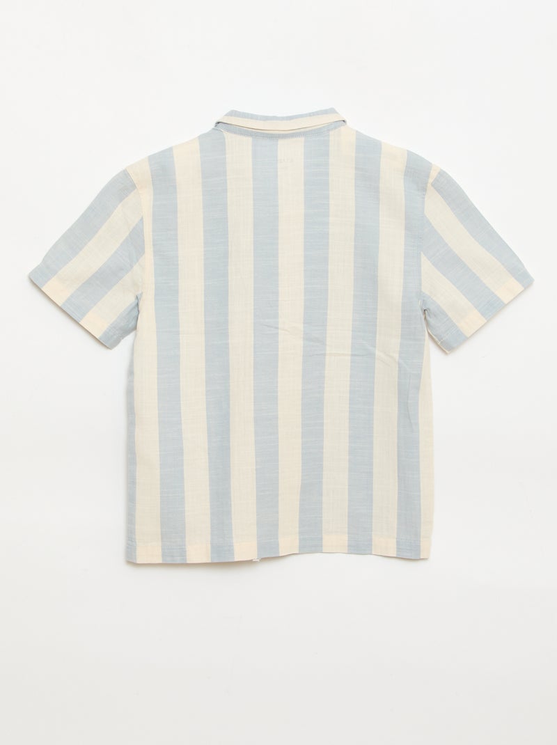 Overhemd met korte mouwen en strepen Blauw - Kiabi