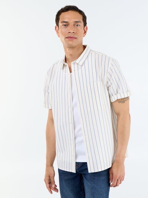 Overhemd met korte mouwen en strepen - Kiabi