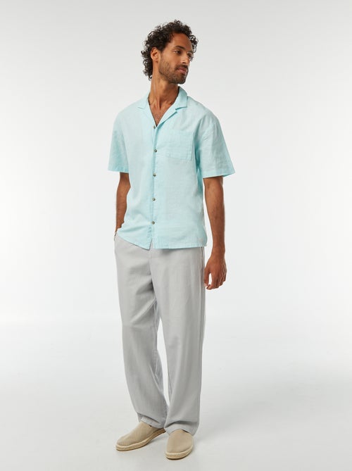 Overhemd met korte mouwen ent borstzakje - Kiabi