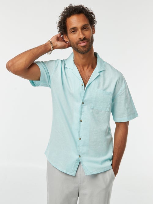 Overhemd met korte mouwen ent borstzakje - Kiabi