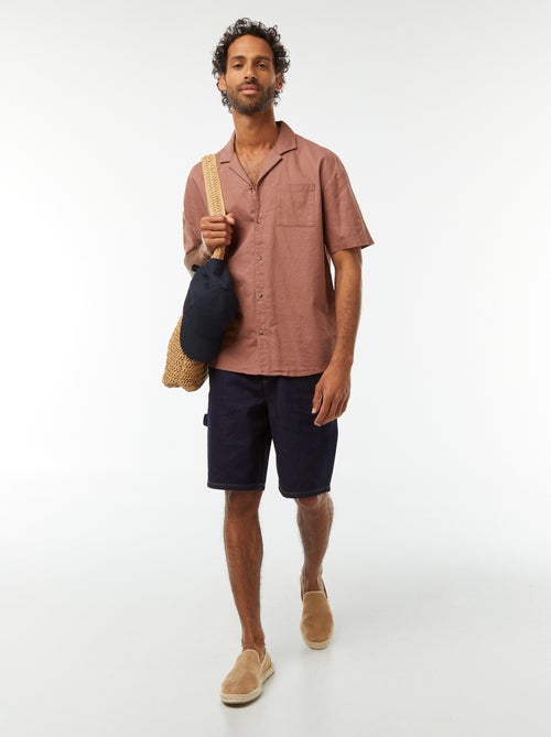 Overhemd met korte mouwen ent borstzakje - Kiabi