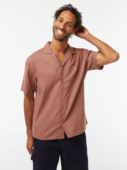 Overhemd met korte mouwen ent borstzakje - Kiabi